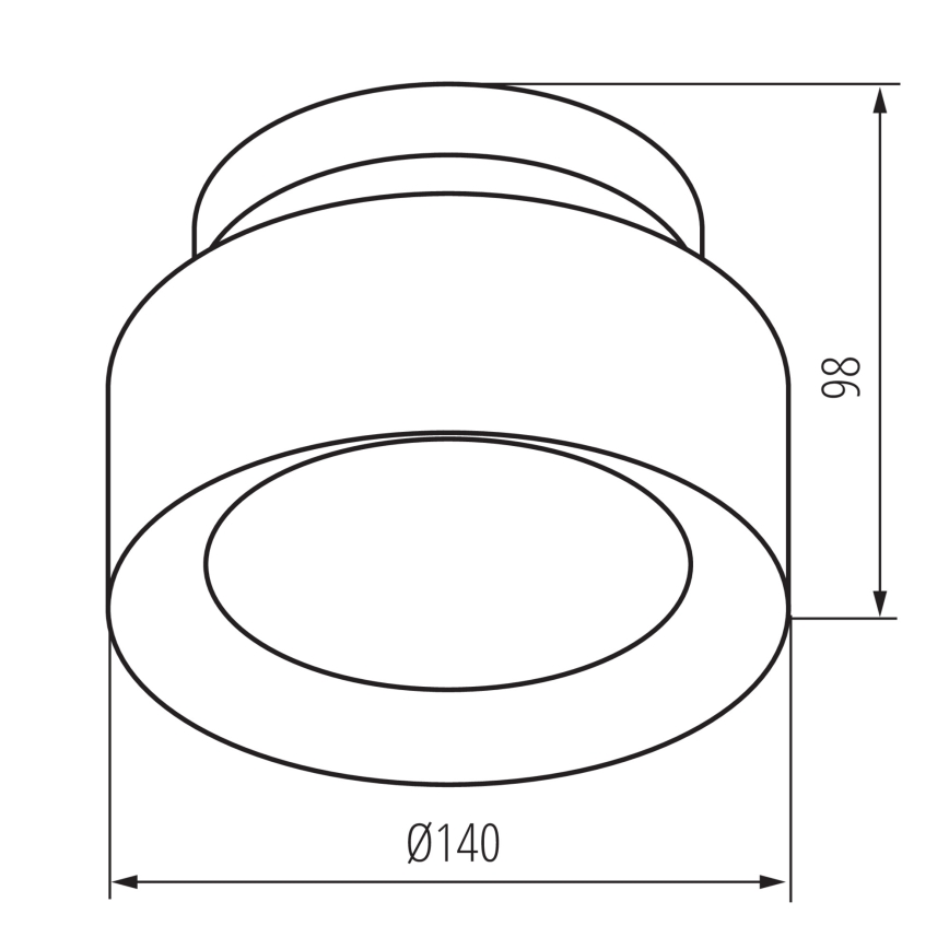 LED reflektorska svjetiljka SONOR LED/12W/230V 3000/4000/5700K + LED/1,5W 2200K, promjer 14 cm, crna