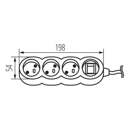 Kanlux 25954 - Produžni kabel LUNGA s prekidačem 1,4 m