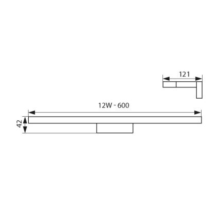 LED Rasvjeta za ogledalo u kupaonici ASTEN LED/12W/230V IP44 sjajni krom