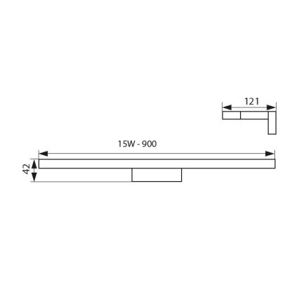 LED Rasvjeta za ogledalo u kupaonici ASTEN LED/15W/230V IP44 sjajni krom