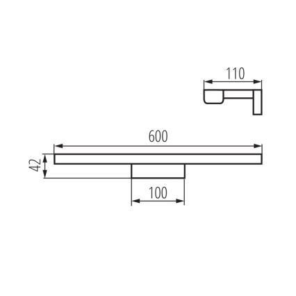 LED kupaonska rasvjeta za ogledalo ASTEN LED/12W/230V IP44 crna