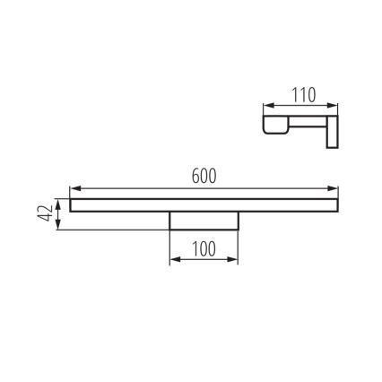 LED kupaonska rasvjeta za ogledalo ASTEN LED/12W/230V IP44 crna