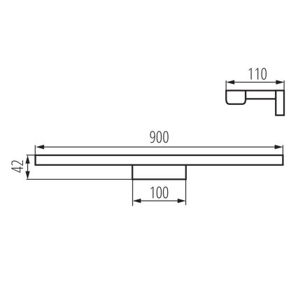 LED kupaonska rasvjeta za ogledalo ASTEN LED/15W/230V IP44 crna