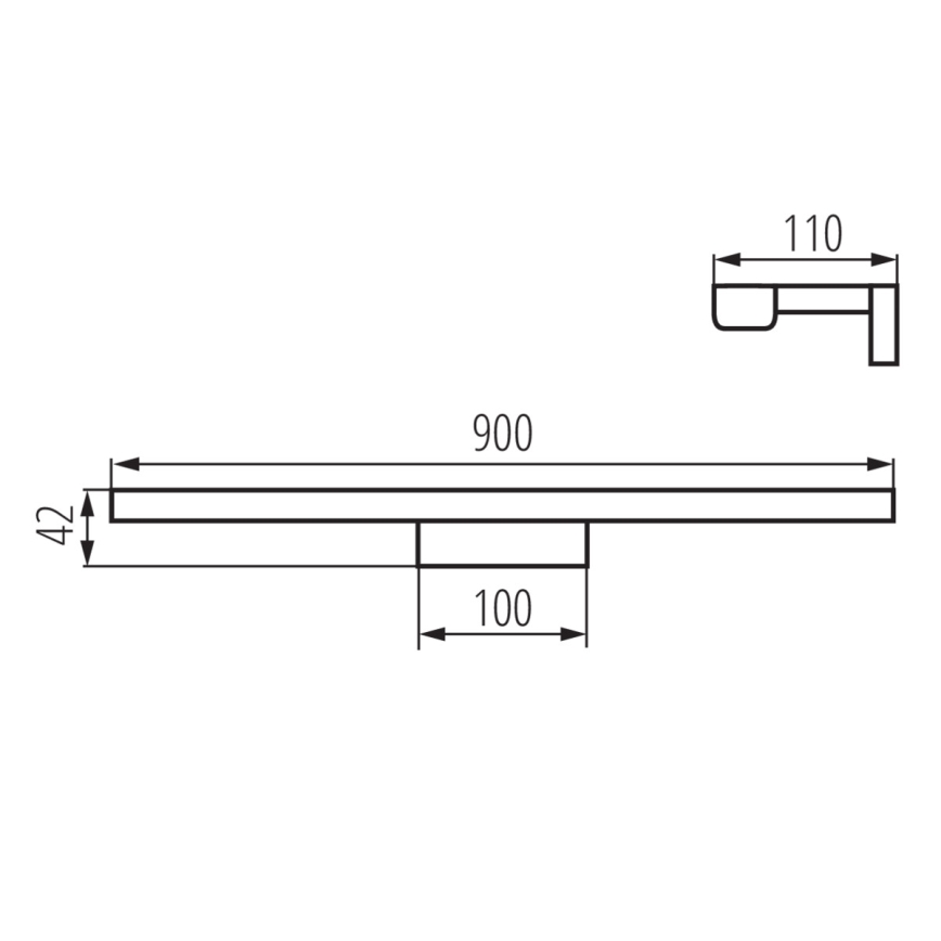 LED kupaonska rasvjeta za ogledalo ASTEN LED/15W/230V IP44 crna