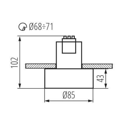 Ugradbena svjetiljka MINI RITI 1xGU10/25W/230V crna/bijela