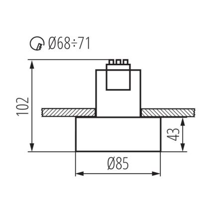 Ugradbena svjetiljka MINI RITI 1xGU10/25W/230V bijela