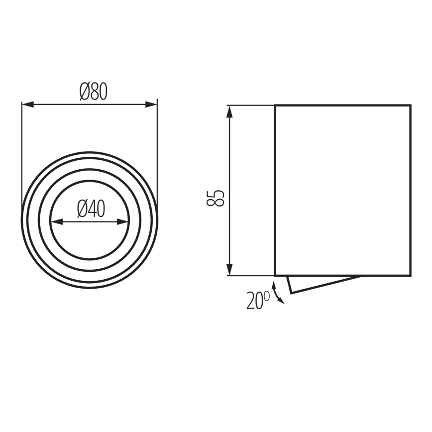 Reflektor BORD ONE 1xGU10/10W/230V crni
