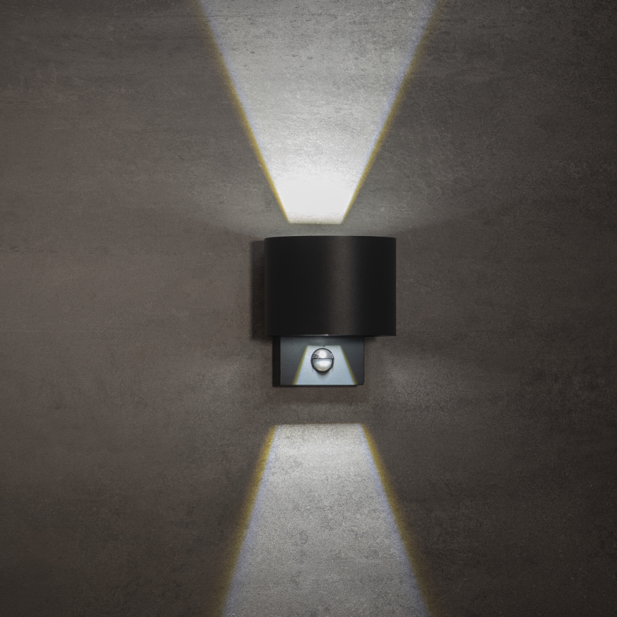 LED vanjska zidna svjetiljka s detektorom pokreta REKA LED/7W/230V IP54 antracitna okrugla