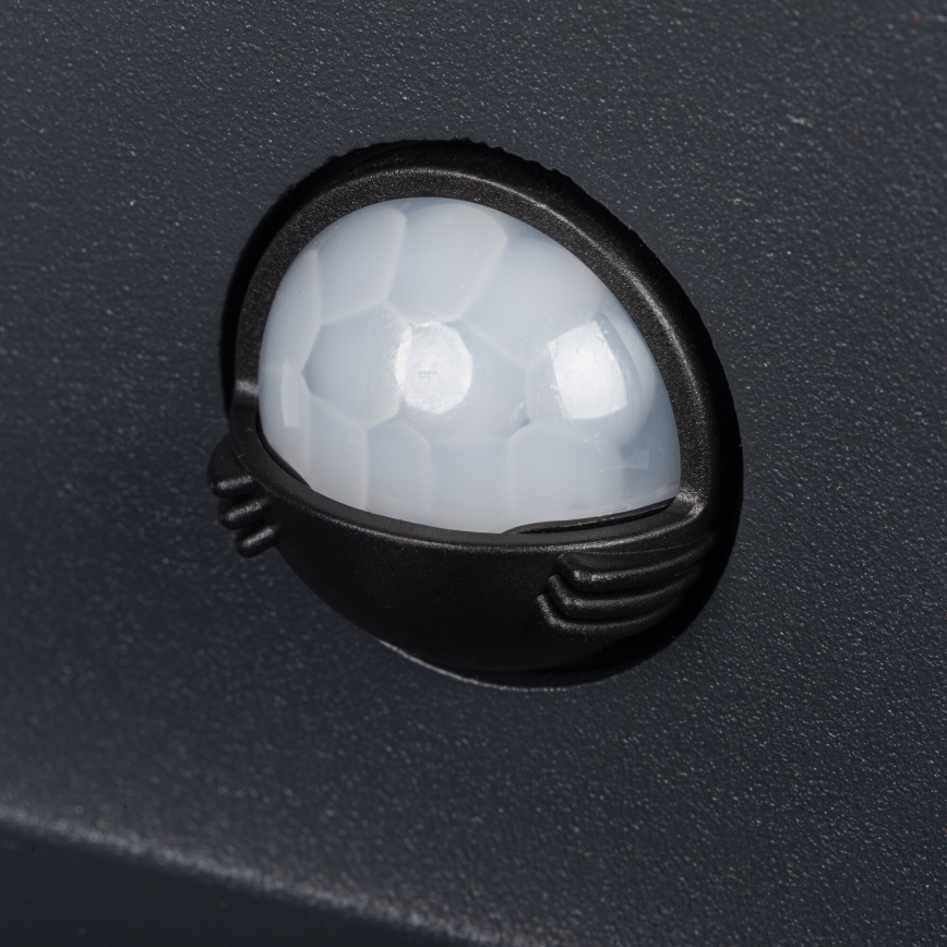 LED vanjska zidna svjetiljka s detektorom pokreta REKA LED/7W/230V IP54 antracitna okrugla