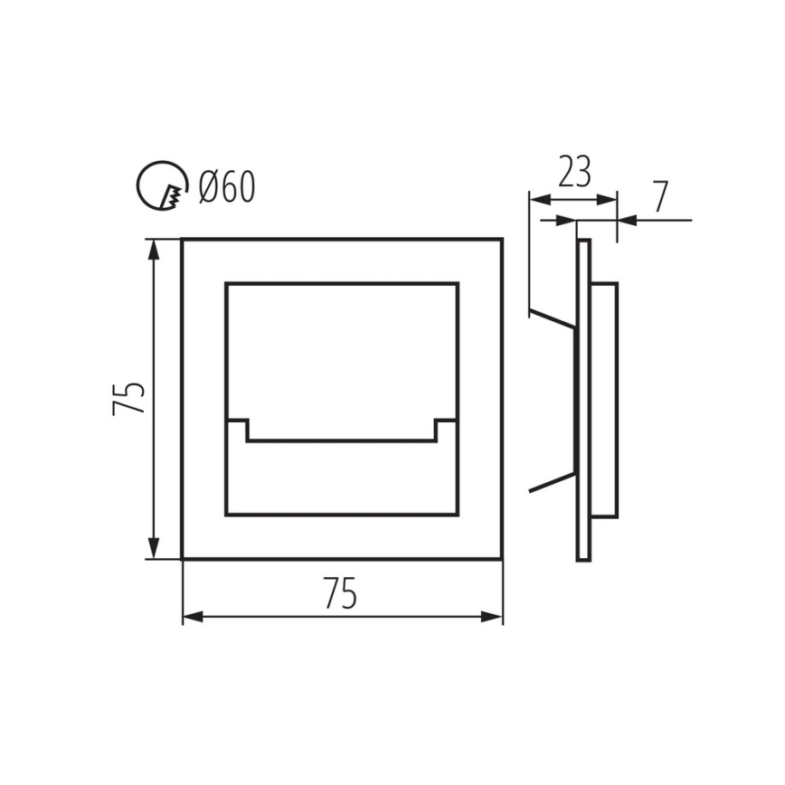 LED zidno svjetlo za stepenište SABIK MINI LED/0,8W/12V 3000K