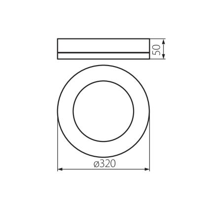 LED Vanjska stropna svjetiljka TURA LED/24W/230V 4000K IP54 crna