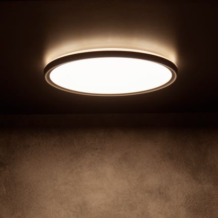 LED stropna svjetiljka AZPO LED/11,8W/230V 3000/4000/6000K prom. 22,5 cm IP54 crna
