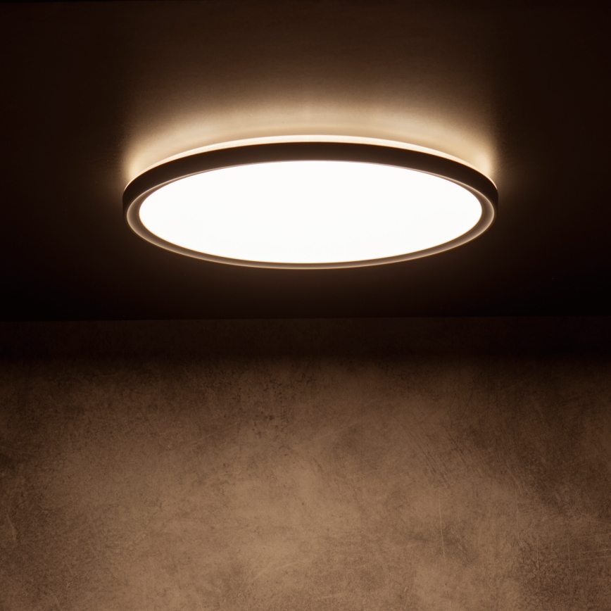 LED stropna svjetiljka AZPO LED/11,8W/230V 3000/4000/6000K prom. 22,5 cm IP54 crna
