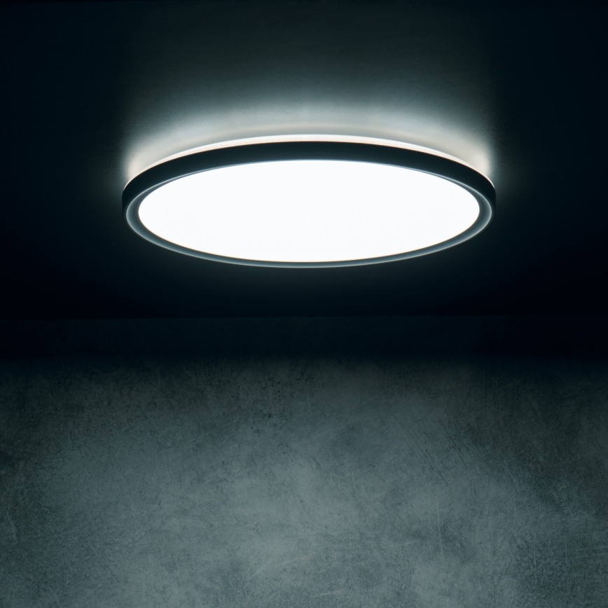 LED stropna svjetiljka AZPO LED/18,5W/230V 3000/4000/6000K pr. 29 cm IP54 crna