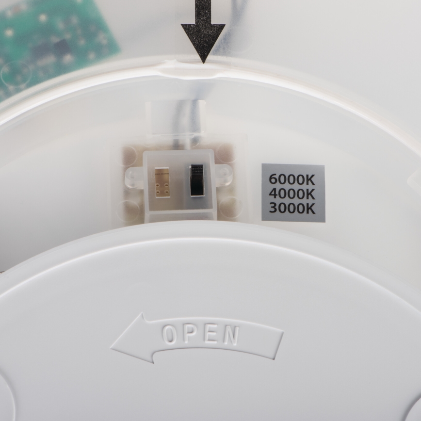 LED stropna svjetiljka AZPO LED/18,5W/230V 3000/4000/6000K pr. 29 cm IP54 crna