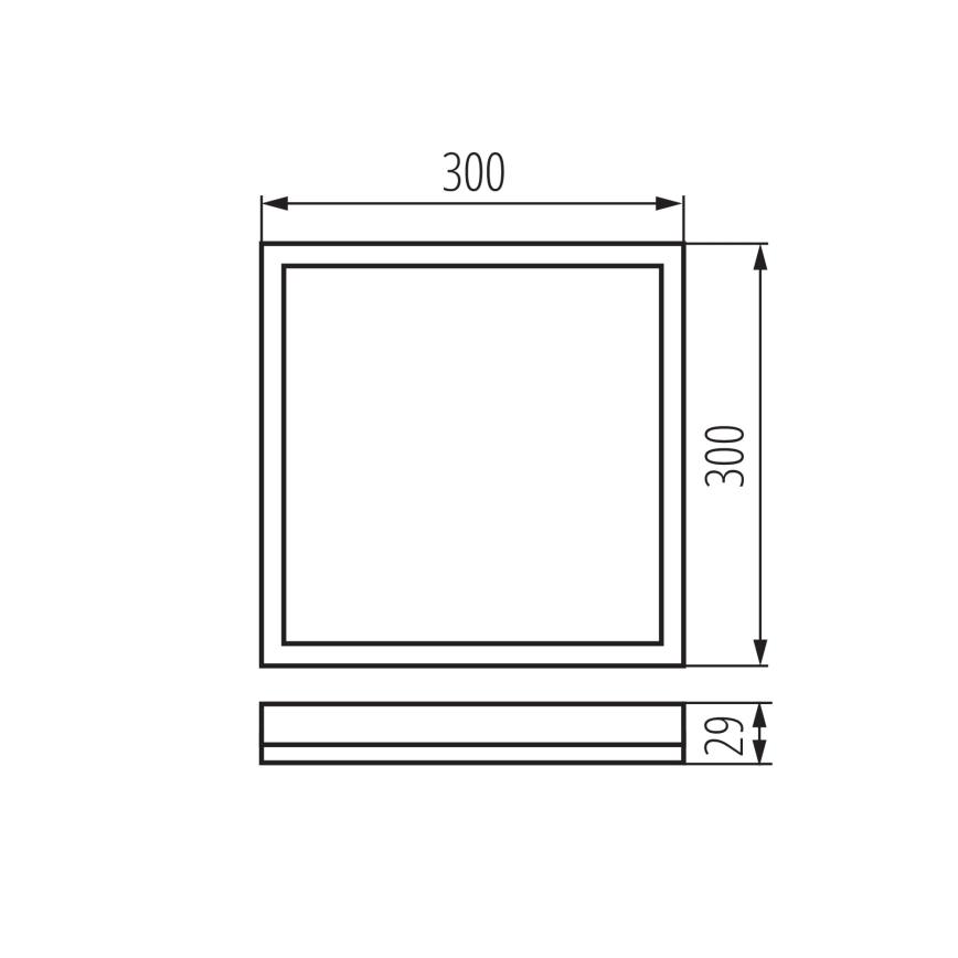 LED Stropna svjetiljka AZPO LED/17,5W/230V 3000/4000/6000K 30x30 cm IP54 crna