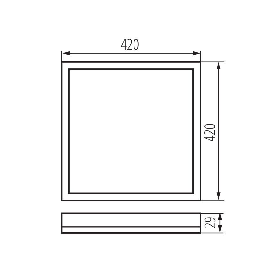 LED stropno svjetlo AZPO LED/22W/230V 3000/4000/6000K 42x42 cm IP54 crna