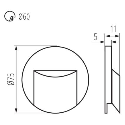 LED svjetiljka za stepenice ERINUS LED/0,8W/12V 3000K bijela