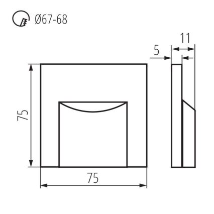 LED Stubišna svjetiljka ERINUS LED/0,8W/12V 4000K siva