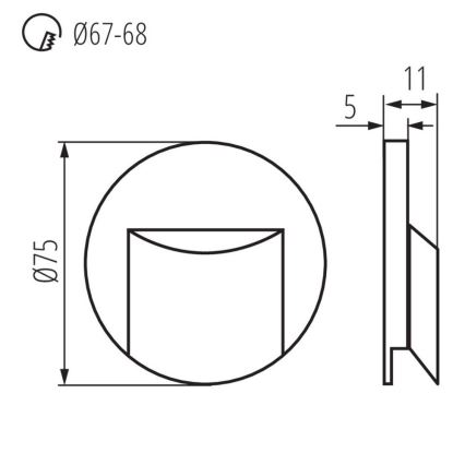 LED Stubišna svjetiljka ERINUS LED/0,8W/12V 4000K siva