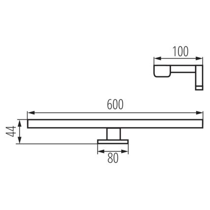 LED Rasvjeta za ogledalo u kupaonici ASTIM LED/12W/230V IP44 crna