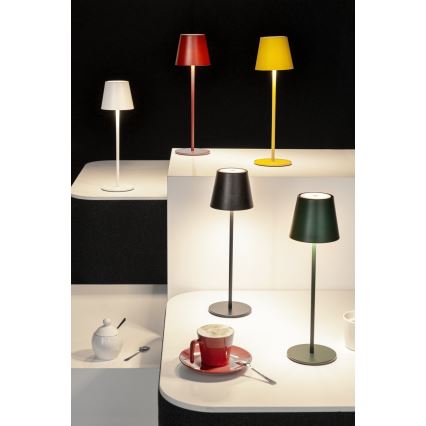 LED Prigušiva punjiva stolna lampa INITA LED/1,2W/1800 mAh IP54 crvena