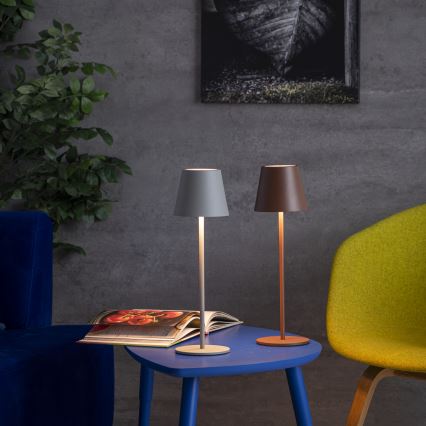 LED Prigušiva punjiva stolna lampa INITA LED/1,2W/1800 mAh IP54 smeđa