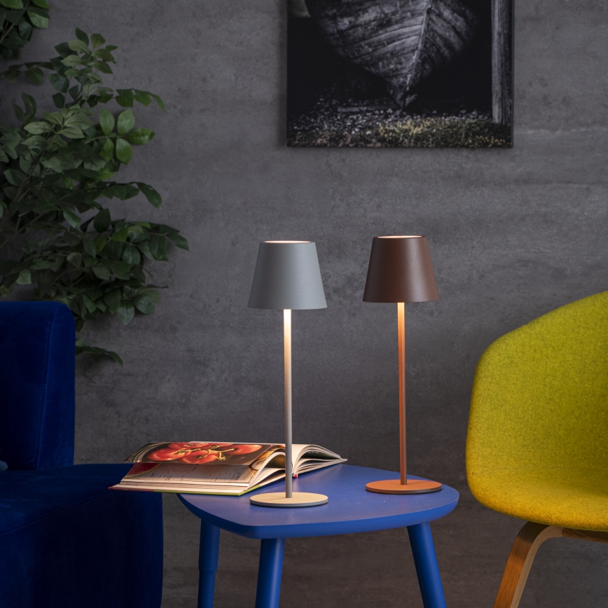 LED Prigušiva punjiva stolna lampa INITA LED/1,2W/1800 mAh IP54 smeđa