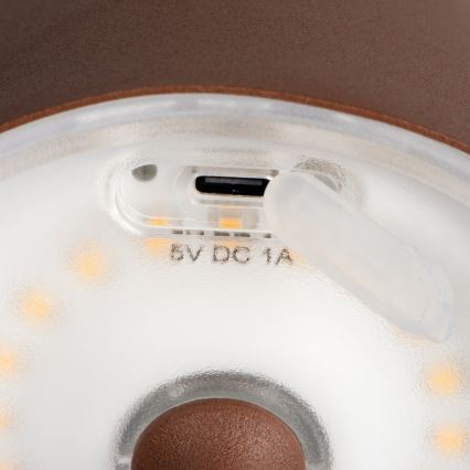 LED Prigušiva punjiva stolna lampa INITA LED/1,2W/1800 mAh IP54 smeđa