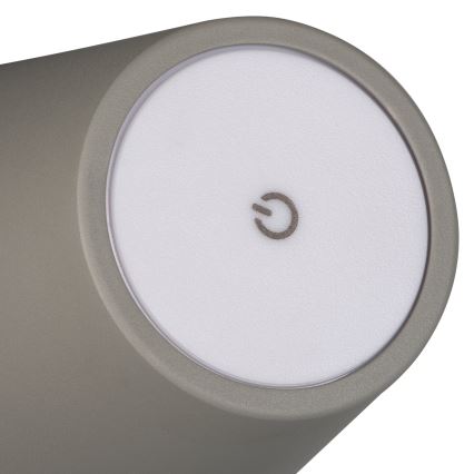 LED Prigušiva punjiva stolna lampa INITA LED/1,2W/1800 mAh IP54 siva