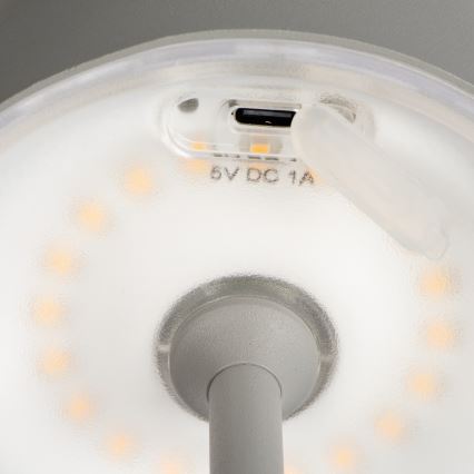 LED Prigušiva punjiva stolna lampa INITA LED/1,2W/1800 mAh IP54 siva