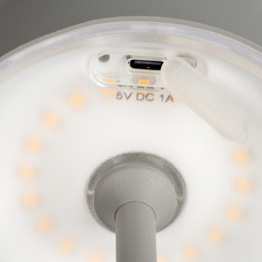 LED Prigušiva punjiva stolna lampa INITA LED/1,2W/1800 mAh IP54 siva