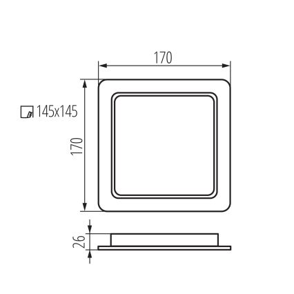 LED kupaonska ugradna stropna svjetiljka TAVO LED/18W/230V 3000/4000/6000K 17x17 cm IP44 bijela