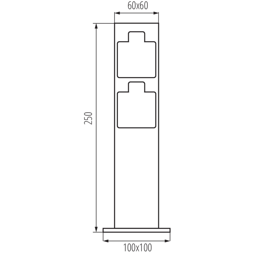 Vanjski stup za utičnice NASTO 2Z Tip E 230V IP44 antracit