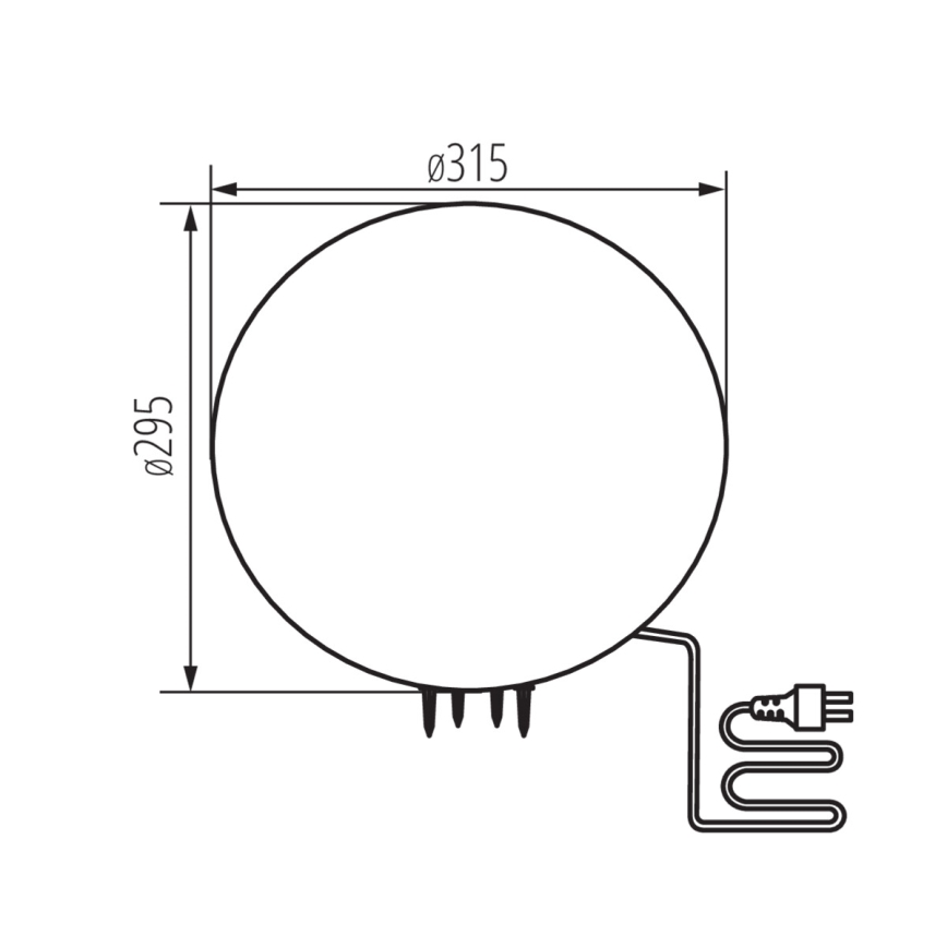 Vanjska lampa STONO 1xE27/15W/230V Ø 31,5 cm IP65