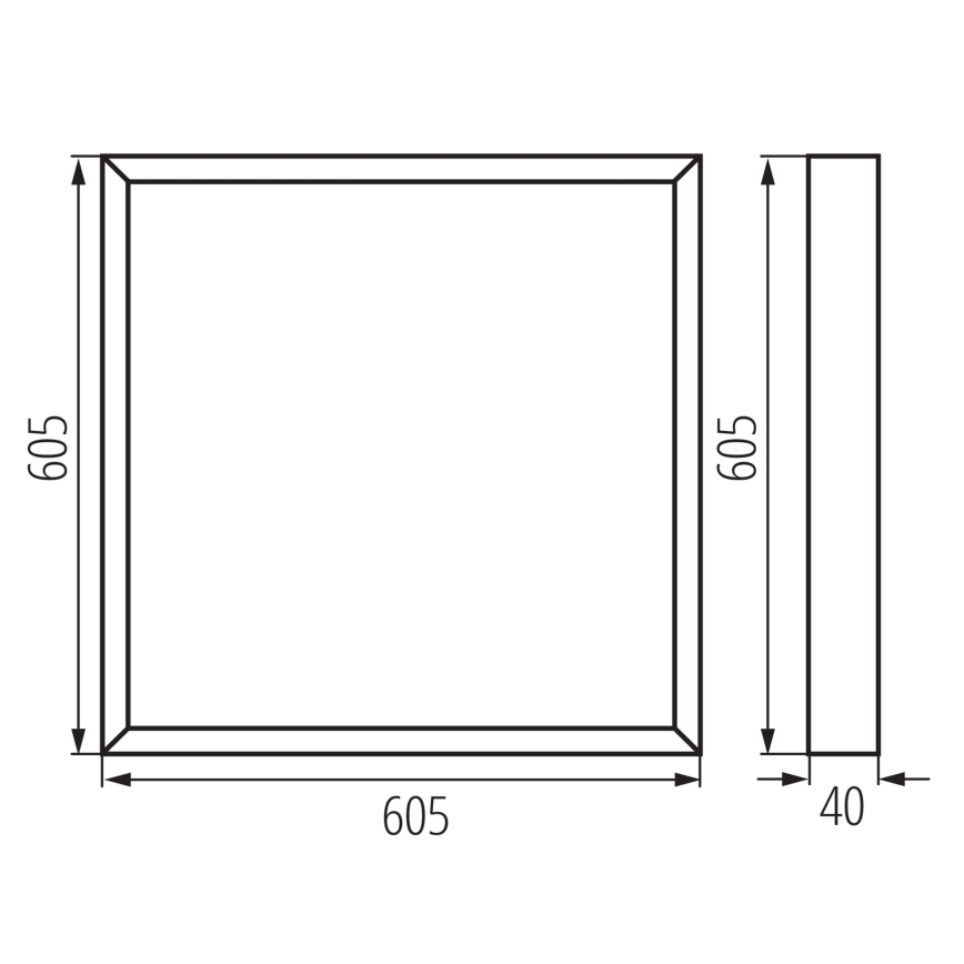 LED Nadgradni panel BLINGO LED/34W/230V 60x60 cm