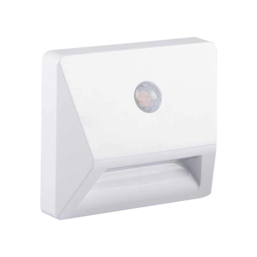 Ugradna LED svjetiljka sa senzorom pokreta i sumraka IRS LED/0,3W/3xAAA IP54 bijela