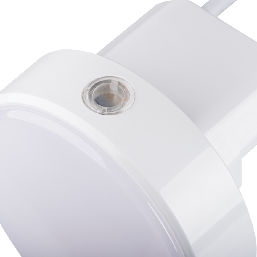 LED orijentacijska svjetiljka s mogućnošću prigušivanja i senzorom sumraka za utičnicu ULOV LED/0,5W/230V bijela