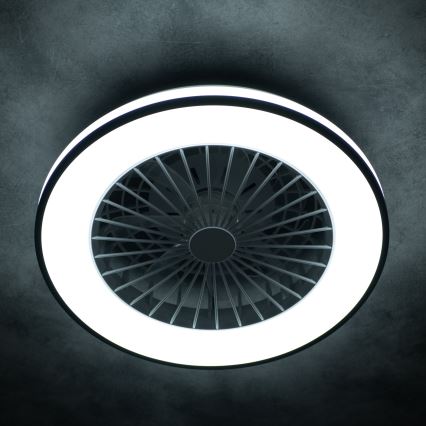 LED Prigušiva stropna svjetiljka s ventilatorom PLAVE LED/48W/230V 3000/4000/6500K + daljinski upravljač