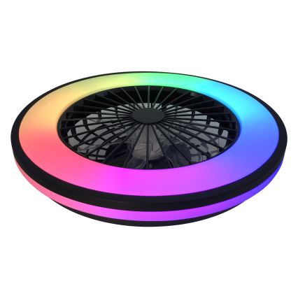 LED RGBW Prigušiva stropna svjetiljka s ventilatorom PLAVE LED/48W/230V 3000/4000/6500K + daljinski upravljač