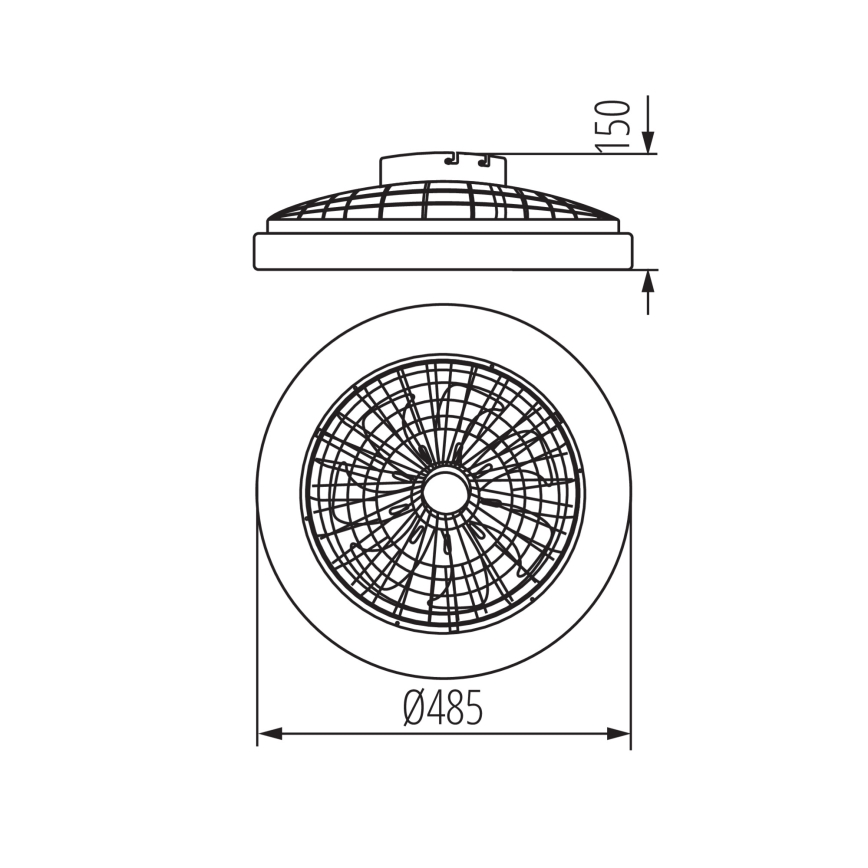 LED RGBW Prigušiva stropna svjetiljka s ventilatorom PLAVE LED/48W/230V 3000/4000/6500K + daljinski upravljač