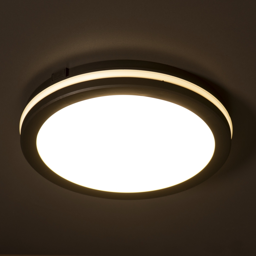 LED Vanjsko stropno svjetlo BENO E LED/12W/230V 3000/4000/6500K promjer 20 cm IP65 crna