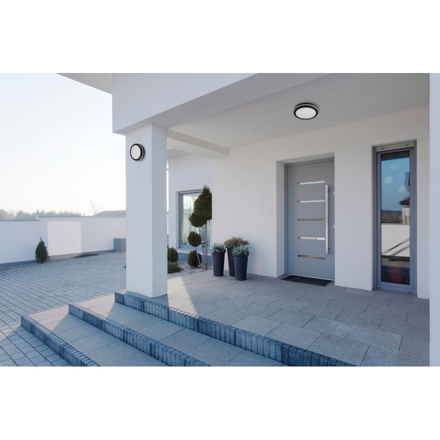 LED Vanjska stropna svjetiljka BENO ECO LED/20W/230V 3000/4000/6500K pr. 20 cm IP65 crna