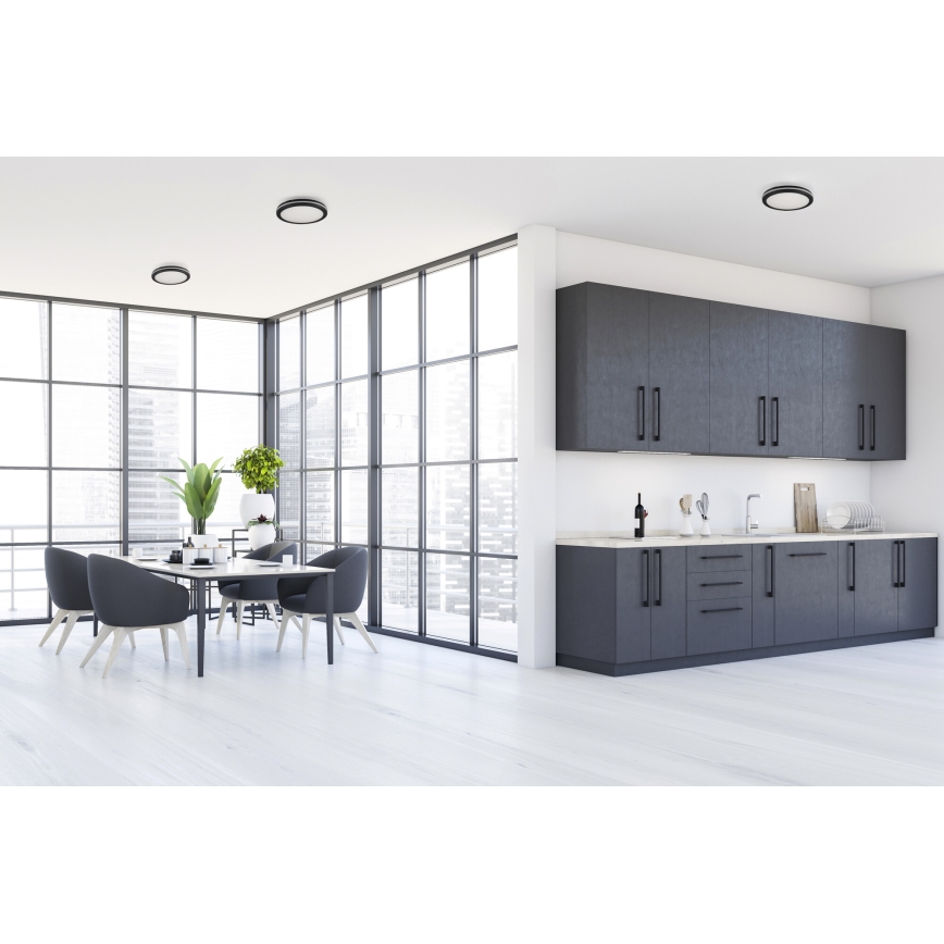 LED Vanjska stropna svjetiljka BENO ECO LED/20W/230V 3000/4000/6500K pr. 20 cm IP65 crna