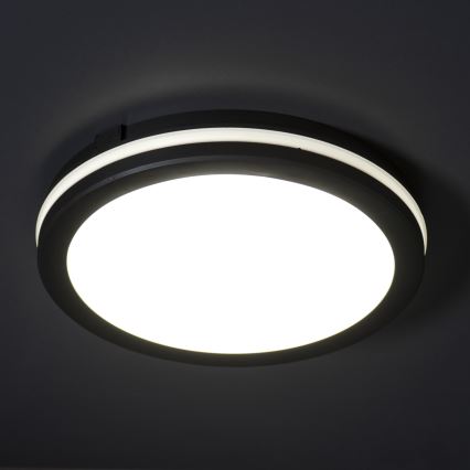 LED Vanjska stropna svjetiljka BENO ECO LED/20W/230V 3000/4000/6500K pr. 20 cm IP65 crna