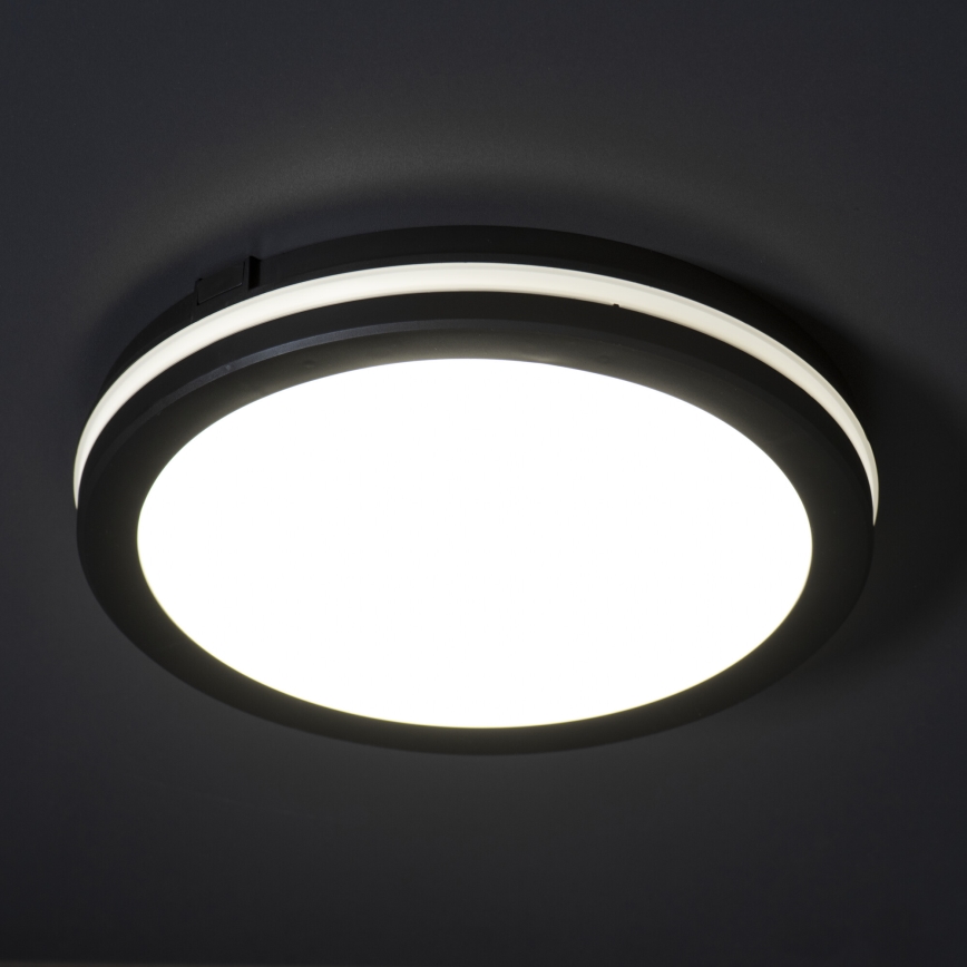 LED Vanjska stropna svjetiljka BENO ECO LED/20W/230V 3000/4000/6500K pr. 20 cm IP65 crna