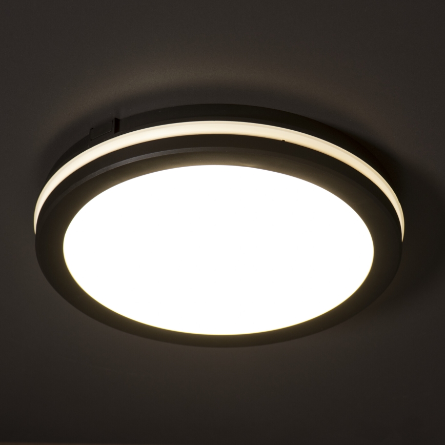 LED Vanjsko stropno svjetlo BENO E LED/20W/230V 3000/4000/6500K promjer 20 cm IP65 crna