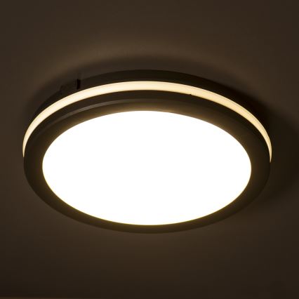 LED Vanjsko stropno svjetlo BENO E LED/20W/230V 3000/4000/6500K promjer 20 cm IP65 crna