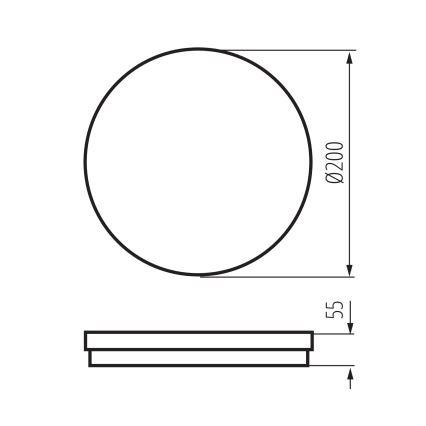 LED Vanjsko stropno svjetlo BENO E LED/20W/230V 3000/4000/6500K promjer 20 cm IP65 crna