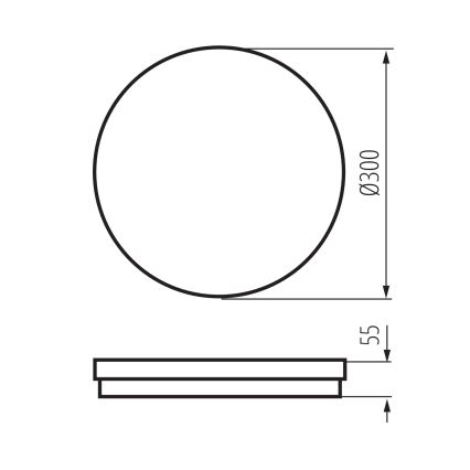 LED Vanjska stropna svjetiljka BENO ECO LED/30W/230V 3000/4000/6500K pr. 30 cm IP65 crna
